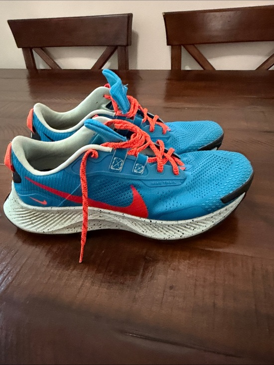 Nike Other - Nike Bright Blue Running Sneakers with Red-Orange Accents